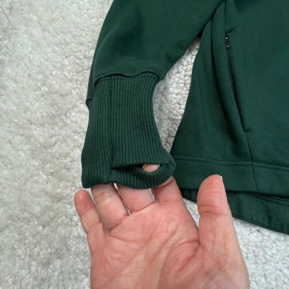 Athleta Cozy Karma Twist Neck Sweatshirt Seaweed Green Womens XS - Picture 6 of 10